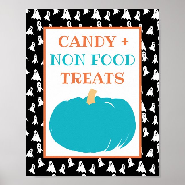 Icke-livsmedelstrattor Teal Pumpkin Halloween Alle Poster (Framsidan)
