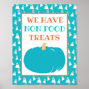 Icke-livsmedelstrattor Teal Pumpkin Halloween Alle Poster