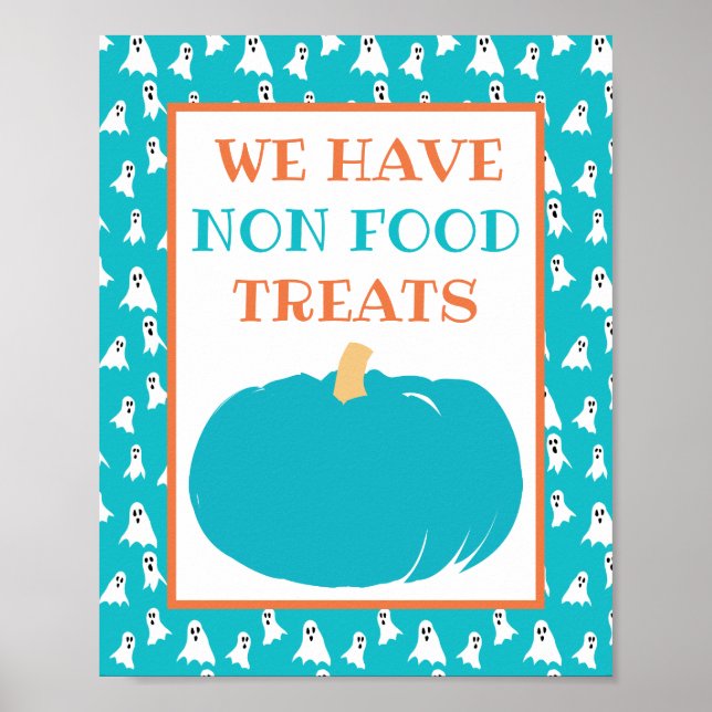 Icke-livsmedelstrattor Teal Pumpkin Halloween Alle Poster (Framsidan)