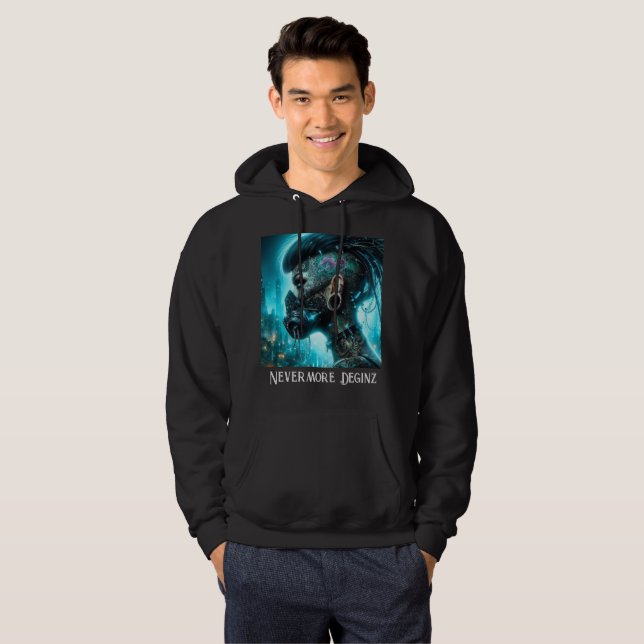 Icke mer designz Cyberpunk Warrior Sweatshirt (Hel framsida)
