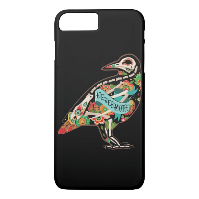 Icke-mer Sugar Skull Raven Case-Mate iPhone Skal (Baksida)