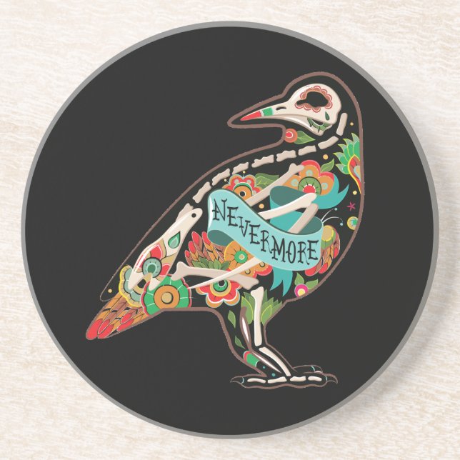 Icke-mer Sugar Skull Raven Underlägg (Framsidan)