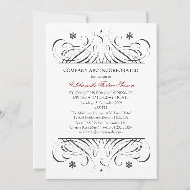 Icke-Religiösa Helgdagar Corporate Party Inbjudningar (Framsida)