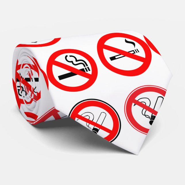 Icke-rökning! Cigar förbjuder. Vit bakgrund. Slips (Rullad)