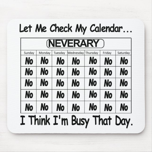 Icke-seriell kalender upptagen musmatta (Framsidan)