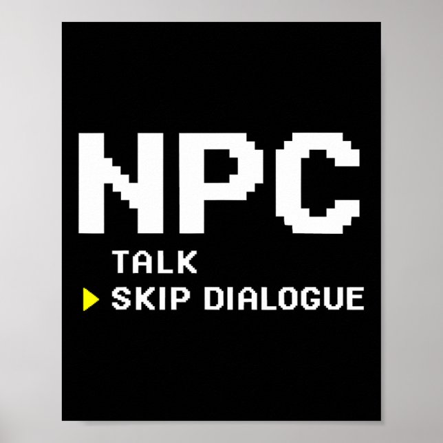 Icke spelar-karaktär Npc Hoppa över dialog Spelare Poster (Framsidan)