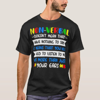 Icke-verbalt Elak som världsautismdagen T Shirt
