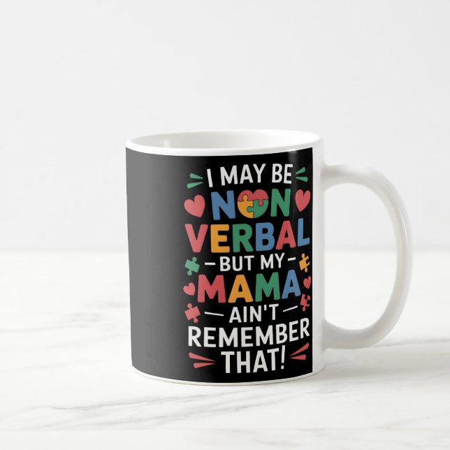 Icke-verbyl men Mamma känner till autism Humor Kaffemugg (Höger)