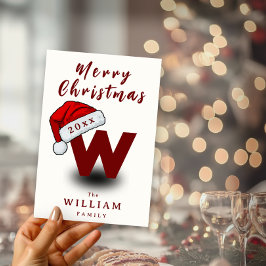 Ickefoto för Julskriptfamiljen Namn Monogram Julkort