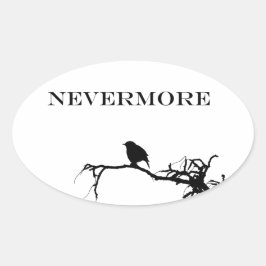 Ickmore Raven Dikt Edgar Allan Poe Quote Ovalt Klistermärke