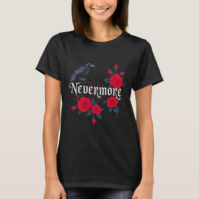 Ickmore Raven Gothic Halloween T Shirt (Framsida)