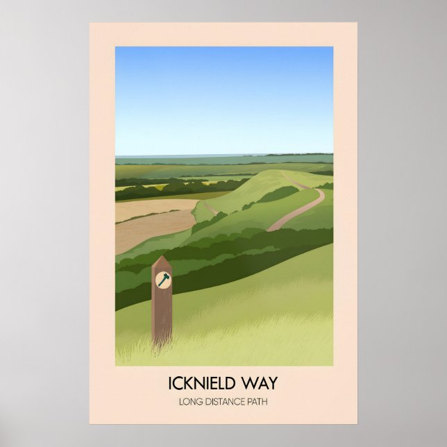 Icknield Way Vandringsled Resor Affisch (Framsidan)