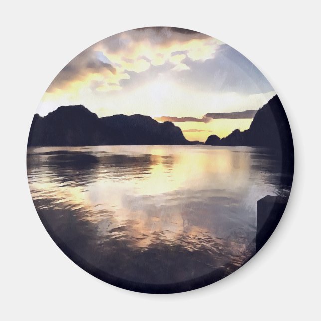 Icmeler Sunrise Romantic Ligcape Art Magnet (Framsidan)