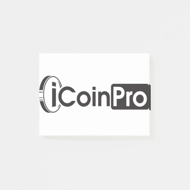 iCoinProLogo Black Post-it Block (Framsida)