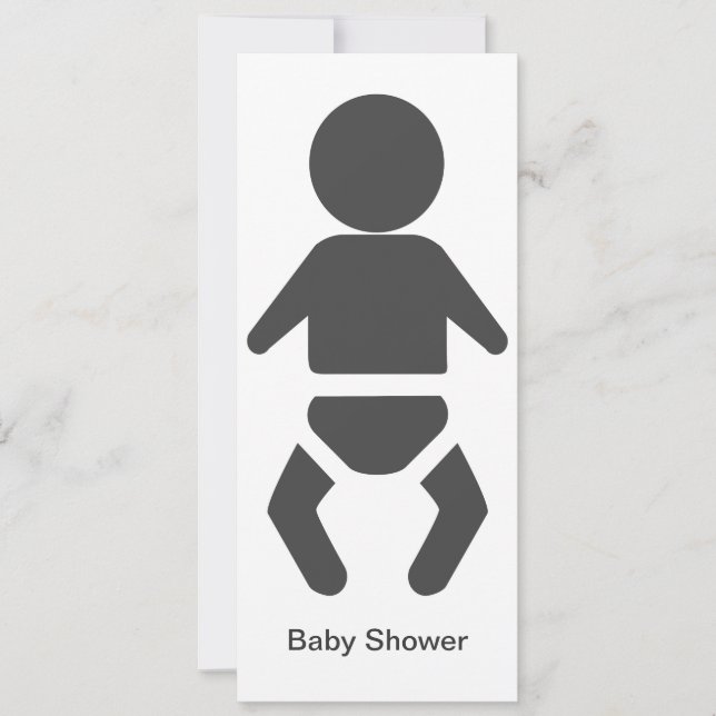 Icon Baby Grått Inbjudningar (Framsida)