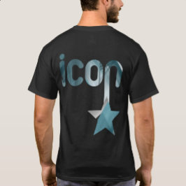 ICON Back Print T-Shirt Trend Abstrakt Blue Ocean