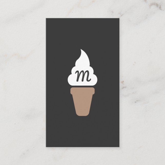 Icon grått med iscream Swirl-ikonen med Monogram Visitkort (Framsida)