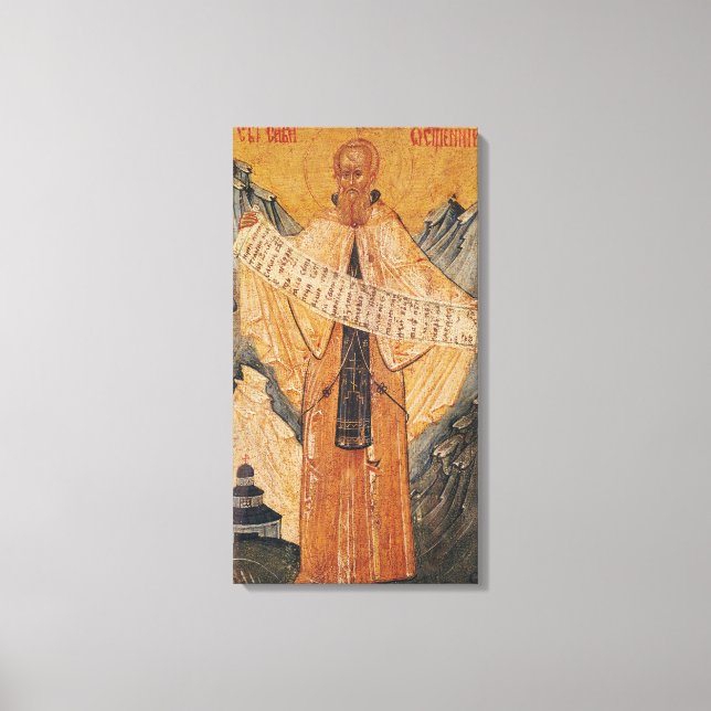 Icon of St. Sabas of Jerusalem, 1572 Canvastryck (Framsida)