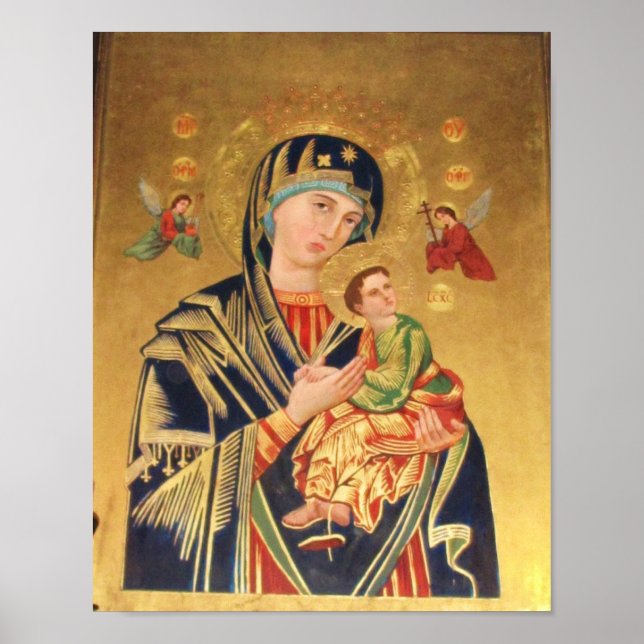 ICON - Virgin och Baby Jesus och änglar POSTER (Framsidan)