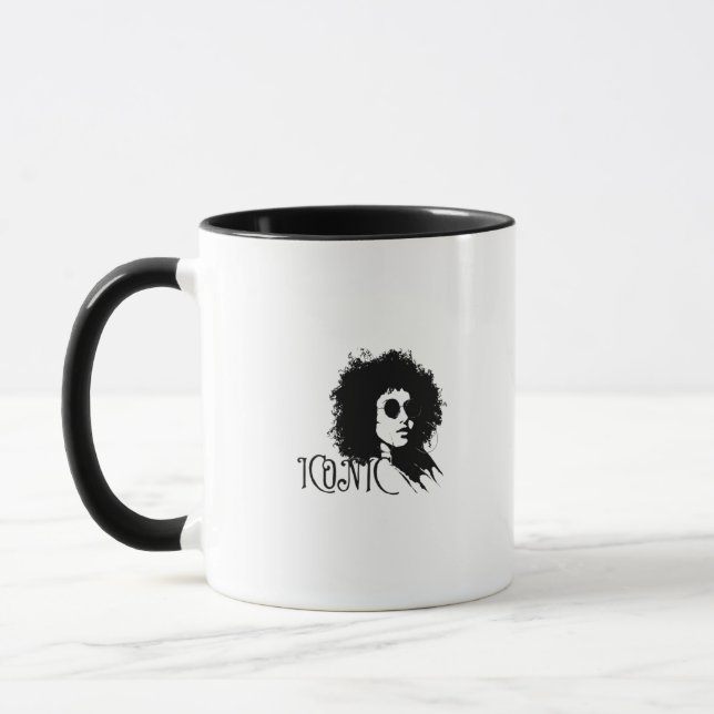 ICONIC Afro Woman Retro Porträtt - Bold Black Girl Mugg (Vänster)