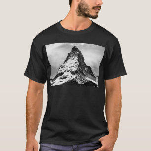 Iconic alpint berg svartvita Matterhorn T Shirt