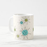 Iconic atom- Starbursts mugg<br><div class="desc">Detta Iconic atom- Starbursts muggmönster presenterar iconic atom- starbursts. Det är höger! Old school, lagar mat med grädde kulör bakgrund med guld- stänk är den perfekta bakgrunden för den vibrerande turkosen, rogivande selleri, och den kitschy peargröntfärgaden cirklar. Fläckarna av färg förläggas sporadically i olikt storleksanpassar med att överdra formad linjer...</div>
