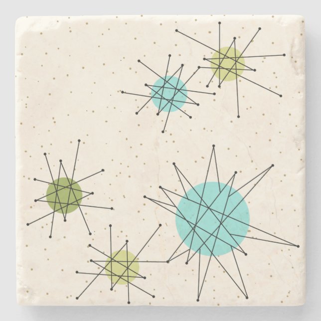 Iconic atom- Starbursts stenkustfartyg Underlägg Sten (Framsidan)