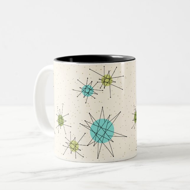 Iconic atom- Starbursts Två-Tonar muggen Två-Tonad Mugg (Framsida vänster)