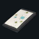 Iconic Atomic Starbursts Nylon Wallet<br><div class="desc">Den här Iconic Atomic Starbursts (Iconic Atomic Starbursts) har en ikonisk atomisk stjärnsprängning i mönster. Det är höger! Bakgrunden till färgaden av old school, kräm med guld-spekkler är bakgrunden till perfekten för den pulserande turkosen, soothing celery och kitschy pear grönt färgad circles. Sportarna i färg placeras sporadiskt i olika storlekar...</div>