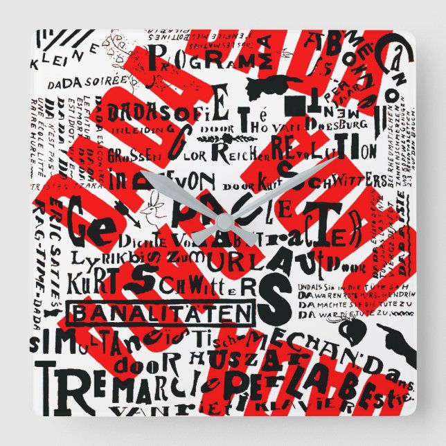 ICONIC AVANT GARDE DADA ART POSTER FRÅN 1920-talet Fyrkantig Klocka (Framsida)