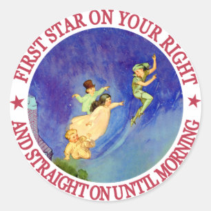 ICONIC AVBILDA FRÅN PETER PAN RUNT KLISTERMÄRKE