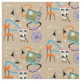 Iconic bilder för Nifty femtiotal på Sandbakgrund Tyg