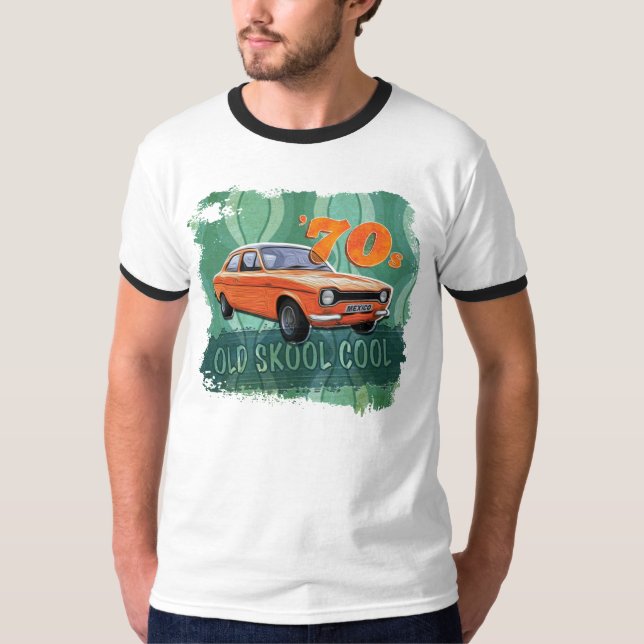 Iconic bilmanar för Retro Seventies T-tröja T Shirt (Framsida)
