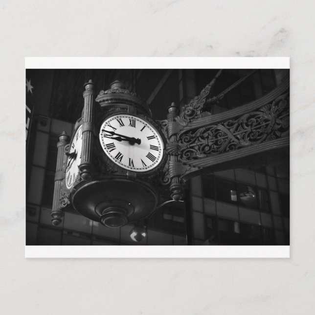 Iconic Chicago Landmark Clock Vykort (Framsida)
