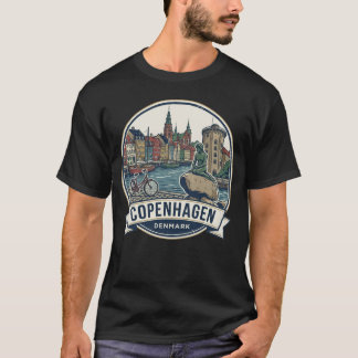 Iconic Copenhagen: Bicycle, Canal & Landmark T Shirt