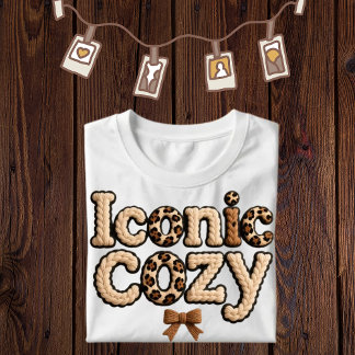 Iconic coz Faux Yarn printed T-shirt Cozy women 