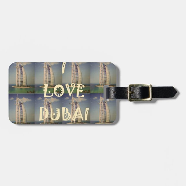 Iconic Dubai: "I Kärlek Dubai" Vector Graphic desi Bagagebricka (Horisontell Framsida)
