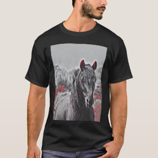 🐴 Iconic Equus Blue Roan Stallion Horse 🌌 T Shirt