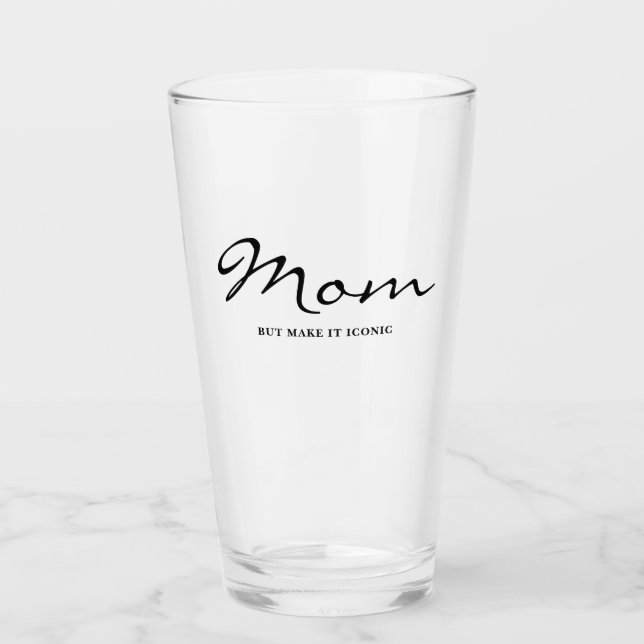 Iconic Fun Witty Cool Mom Clear Glass Glaskopp (Framsida)