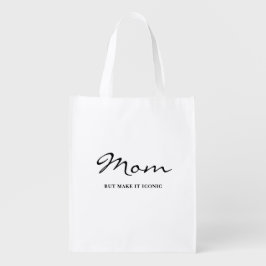 Iconic Fun Witty Cool Mom Minimalist Tote Bag Återanvändbar Påse