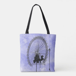 Iconic London Attraktion Pen och Bläck Blue Violet Tygkasse