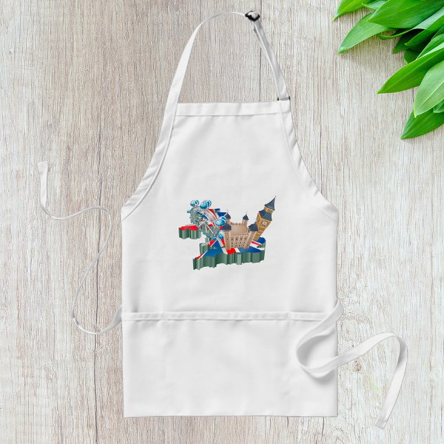 Iconic London Landmarks UK Karta British Travel Förkläde (Skapare uppladdad)