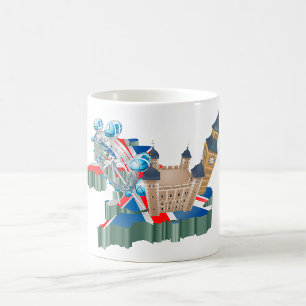 Iconic London Landmarks UK Karta British Travel Kaffemugg