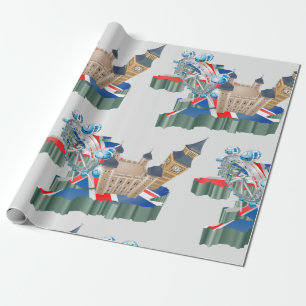 Iconic London Landmarks UK Karta British Travel Presentpapper