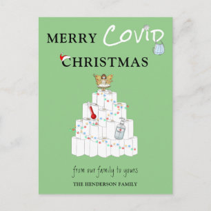 Iconic Merry Covid jul-Helgdag Vykort