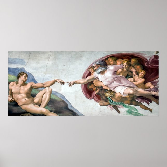 Iconic Michelangelo Creation of Adam Poster (Framsidan)