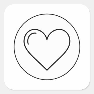 Iconic Minimal Heart Fyrkantigt Klistermärke