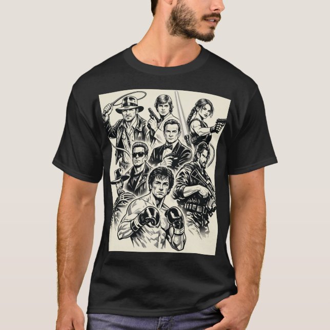 "Iconic Movie Heroes T-Shirt Outlines." (Framsida)