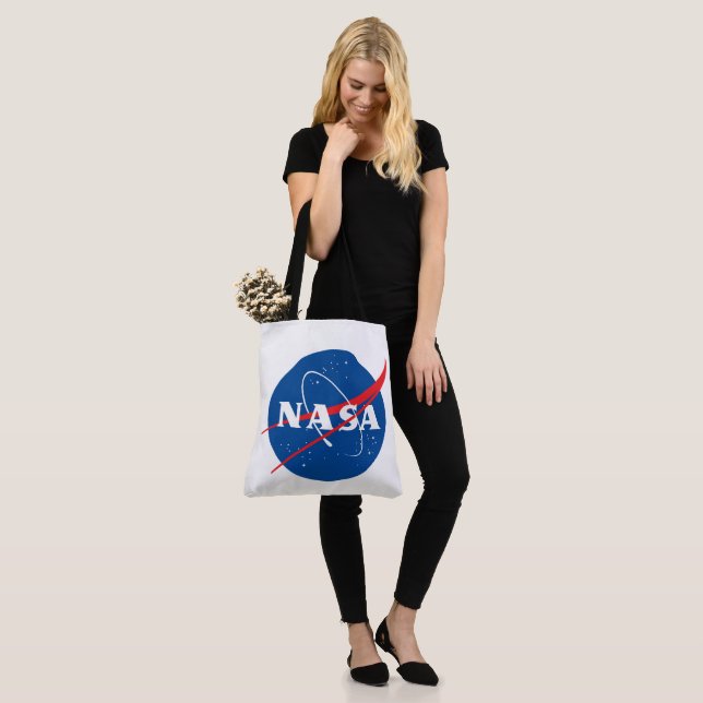 Iconic NASA AOP Shoulder Tote Bag (M/L) Tygkasse (På modell)
