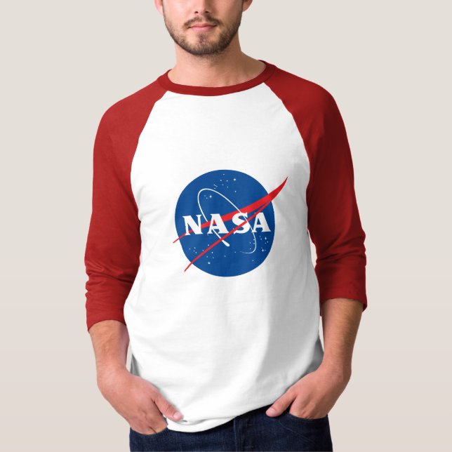 Iconic NASA Baseball T-Shirt (Mars Red Trim) (Framsida)